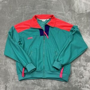Vtg Columbia Jacket Mens‎ Large Blue Green Long Sleeve Zip Up Lightweight Logo